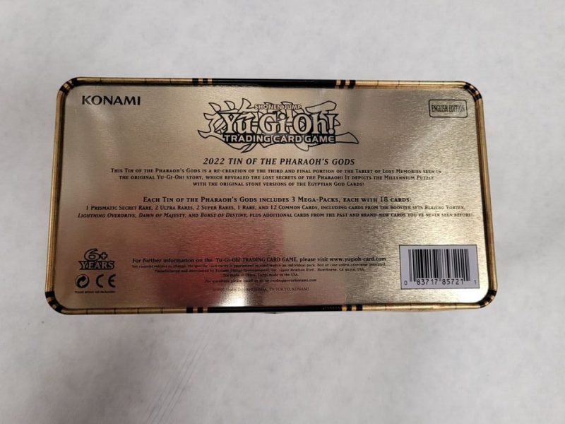 Yugioh tin on sale of the Pharoah God's